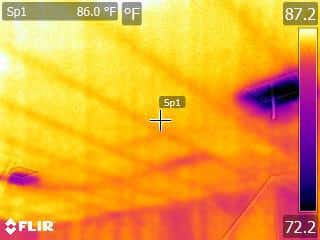 Thermal Image showing the HVAC vents are active in the garage