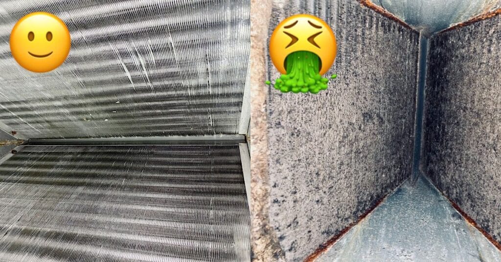 Clogged evaporator coils in hvac system