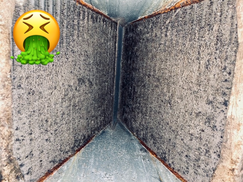 Dirty evaporator coils in air handler