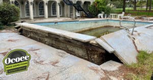 Popped swimming pool