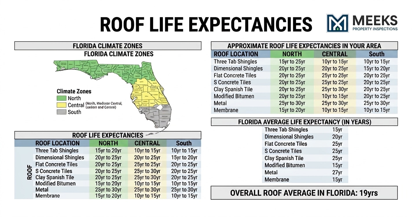Roof life expectancy chart florida