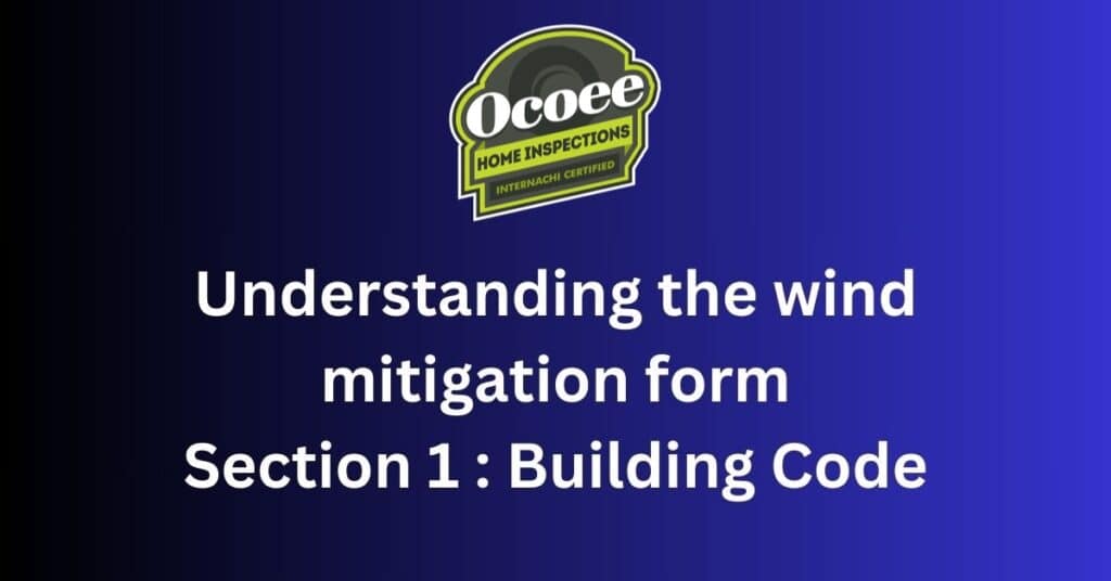 Building code section on the wind mitigation form