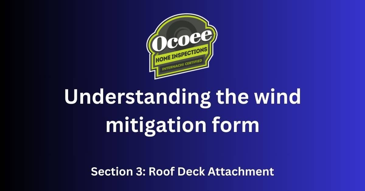 Wind mitigation form roof deck attachement