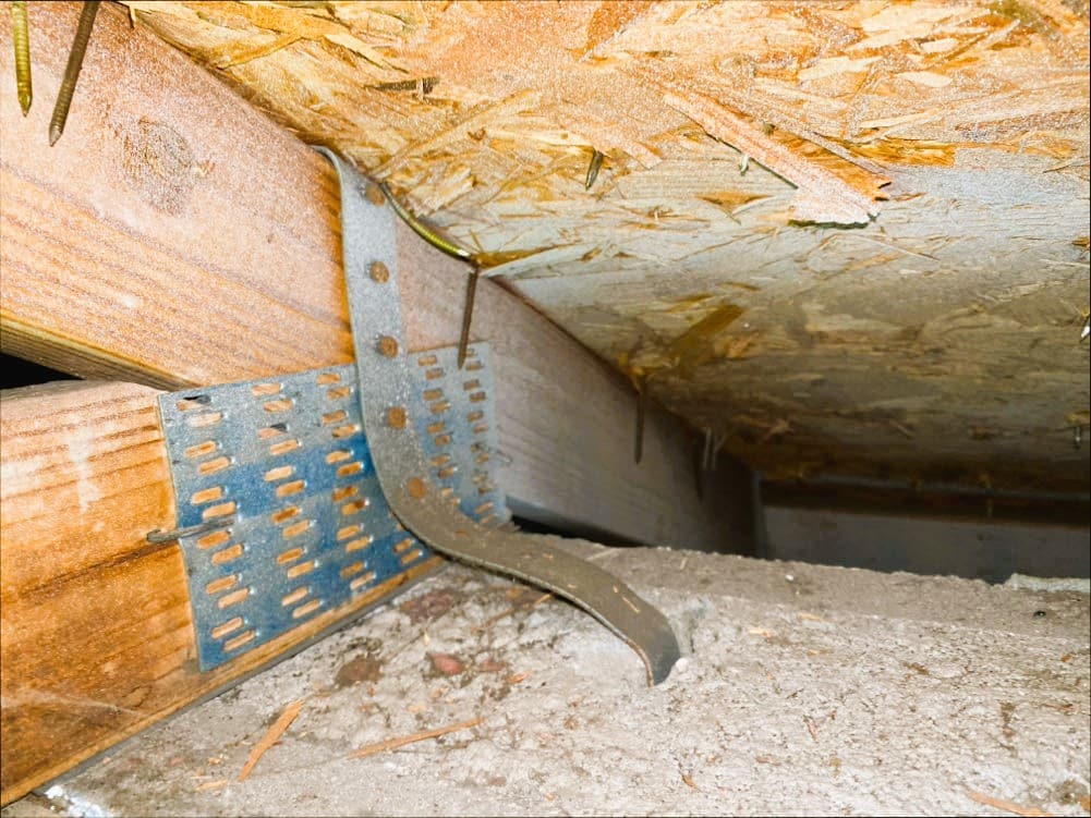 Hurricane straps that are more than 1/2" away from truss