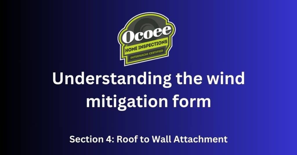 Roof to wall attachment wind mitigation form