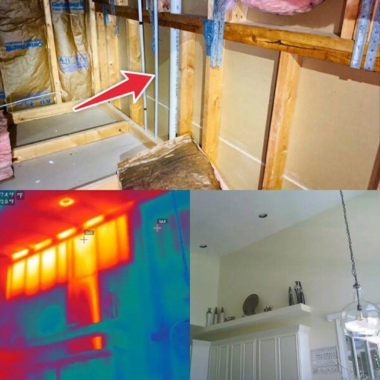 Insulation batts installed on a vertical wall that are missing. This was found with a thermal camera in orlando florida