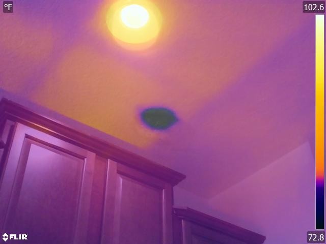 Roof leak found in the ceiling. This defect was found with a thermal camera in orlando florida